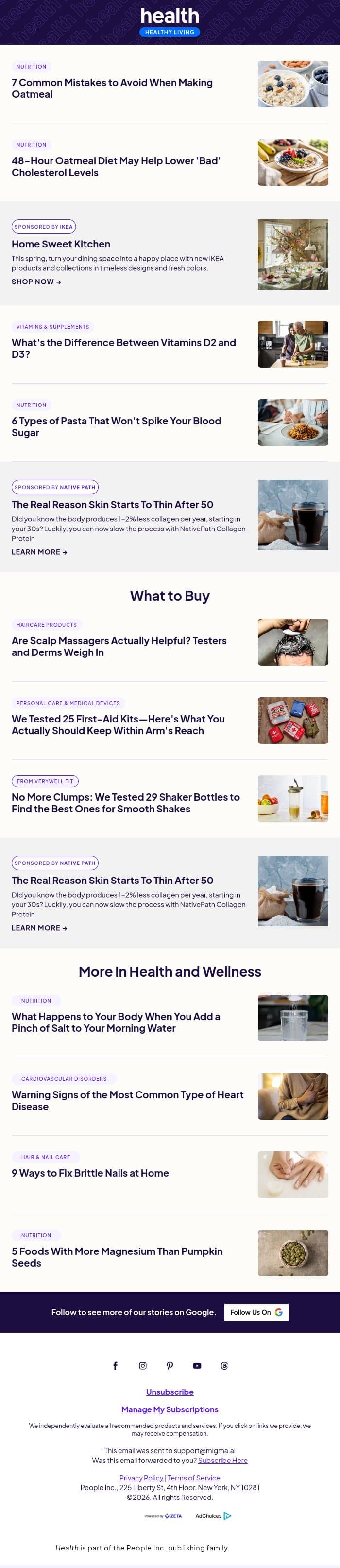 7 Common Mistakes to Avoid When Making Your Morning Oatmeal email from Shape screenshot