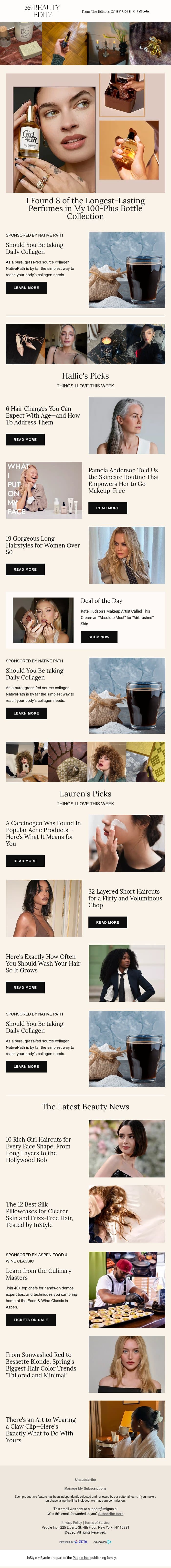 I found 8 of the longest-lasting perfumes in my 100-plus bottle collection email from Shape screenshot