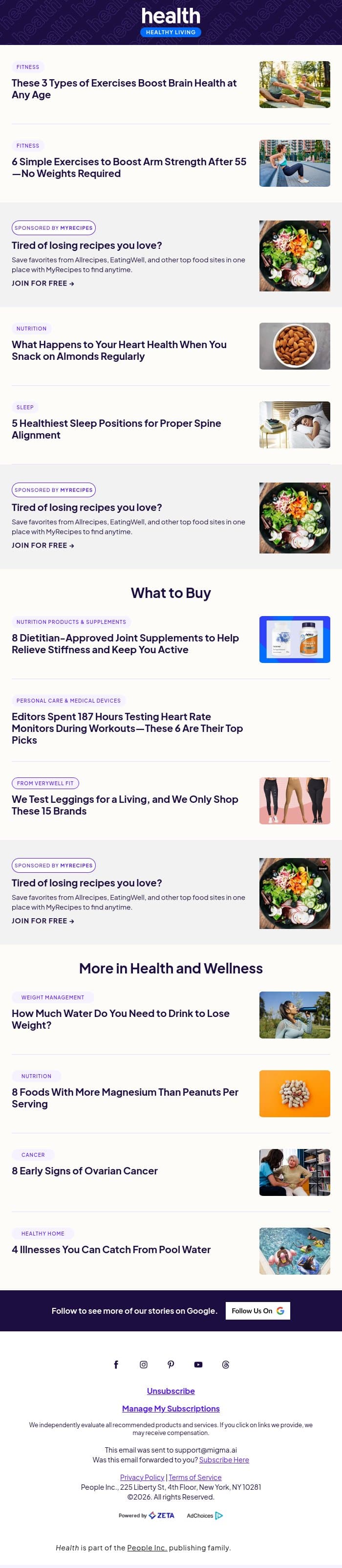 These 3 Types of Exercises Boost Brain Health at Any Age email from Shape screenshot