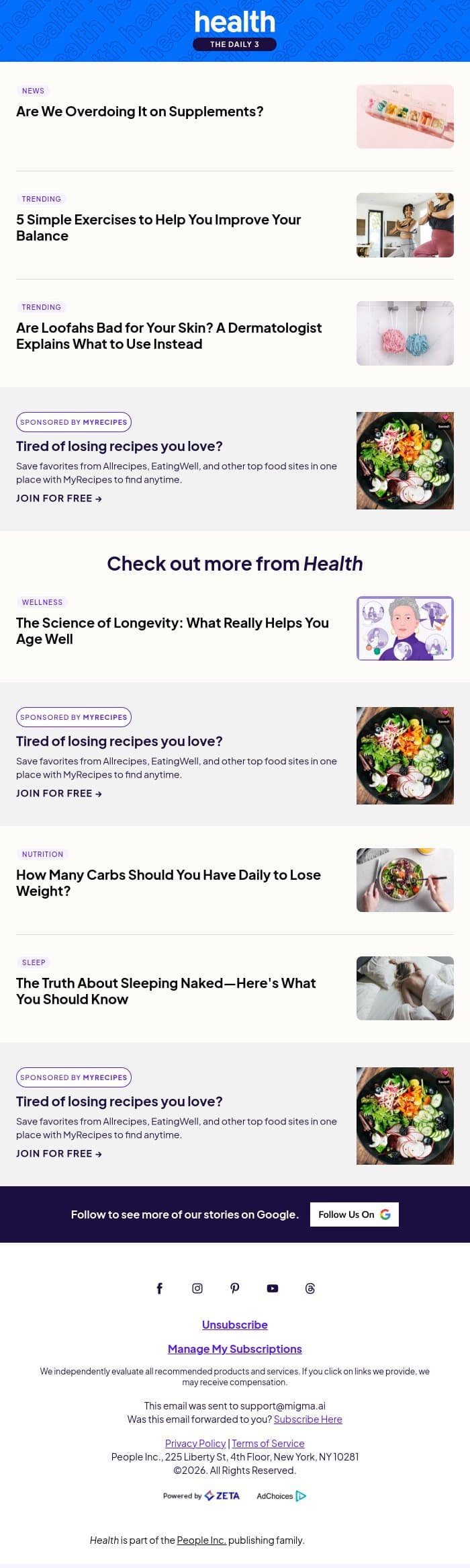 Americans Are Taking More Supplements Than They Were a Decade Ago email from Shape screenshot