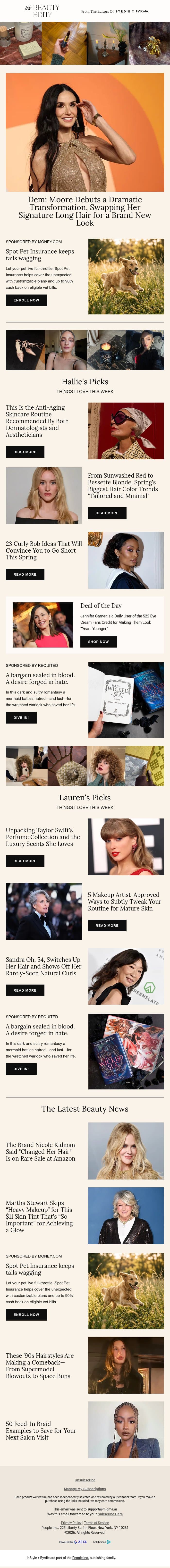 Demi Moore swaps her signature long hair for a brand new look email from Shape screenshot