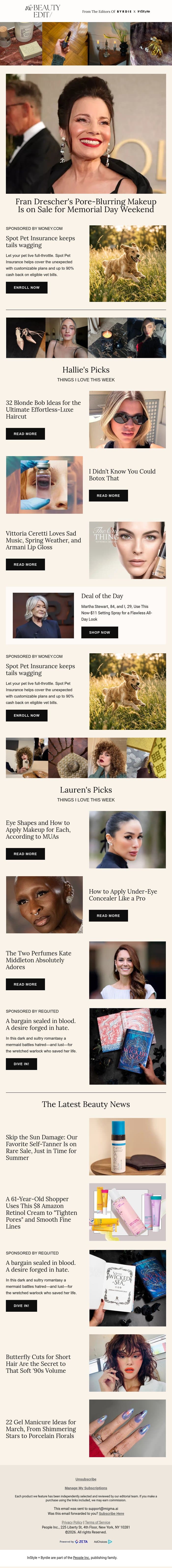 Fran Drescher's pore-blurring makeup is on sale for Memorial Day weekend email from Shape screenshot