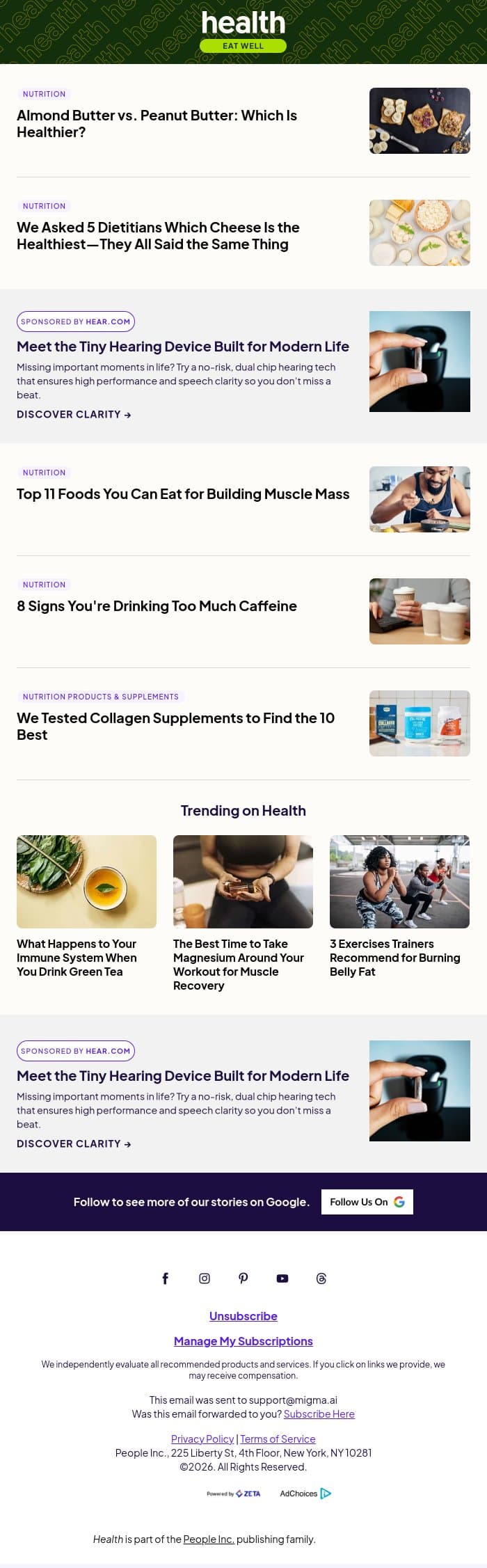 Almond Butter vs. Peanut Butter: Which Is Healthier? email from Shape screenshot