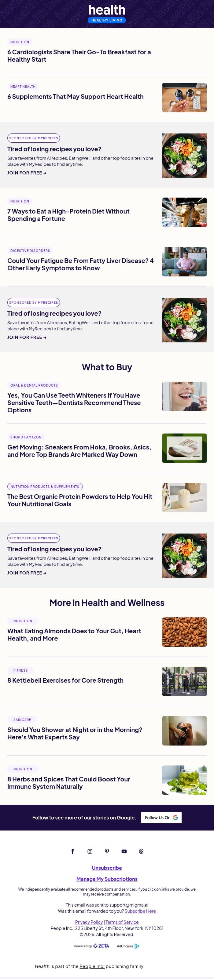 6 Cardiologists Share Their Go-To Breakfasts for a Healthy Start email from Shape screenshot