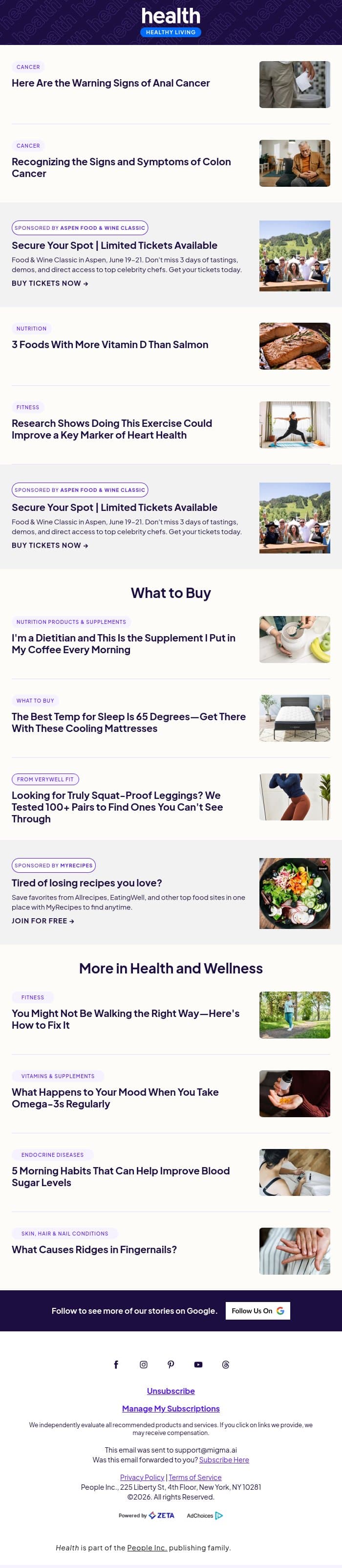 4 Early Signs of Anal Cancer You Should Know email from Shape screenshot