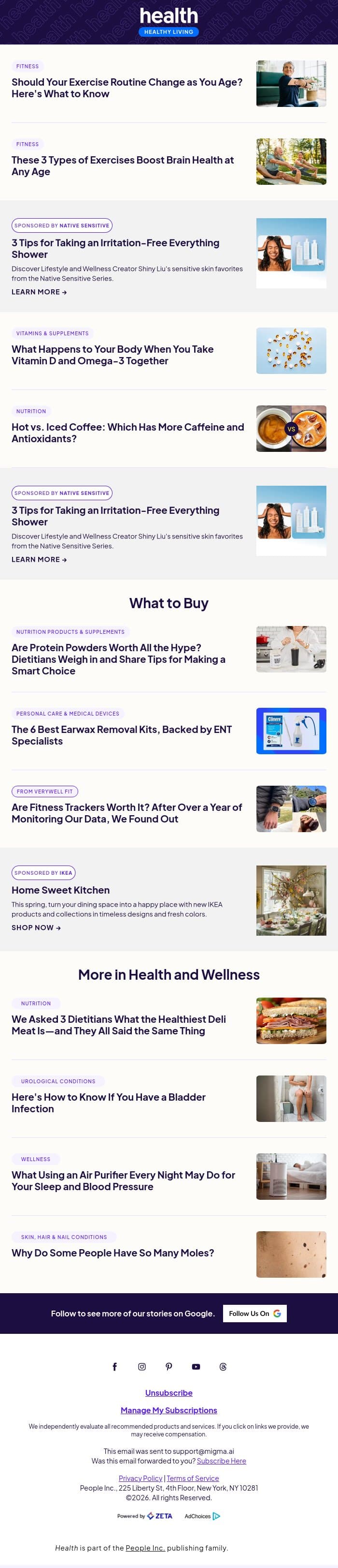 Your Exercise Routine Should Change as You Age email from Shape screenshot