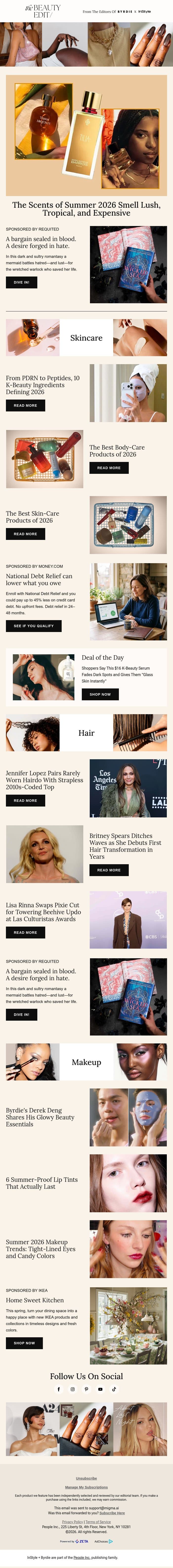 The scents of summer 2026 smell lush, tropical, and expensive email from Shape screenshot