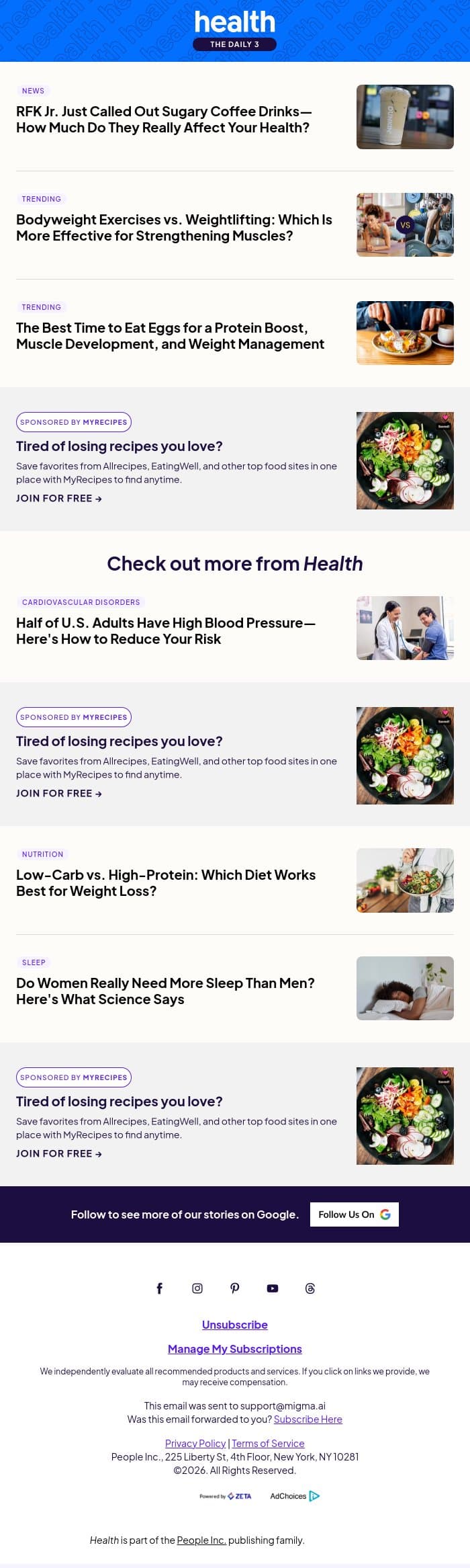 RFK Jr. Just Called Out Sugary Coffee Drinks—How Much Do They Really Affect Your Health? email from Shape screenshot