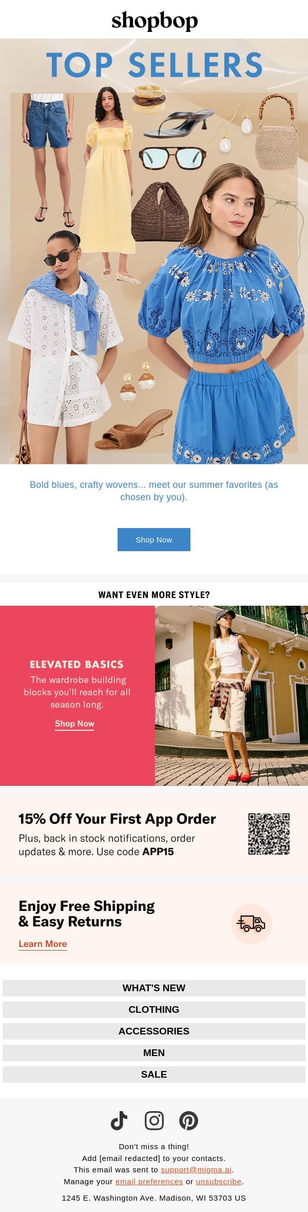 The dress everyone's shopping email from Shopbop screenshot
