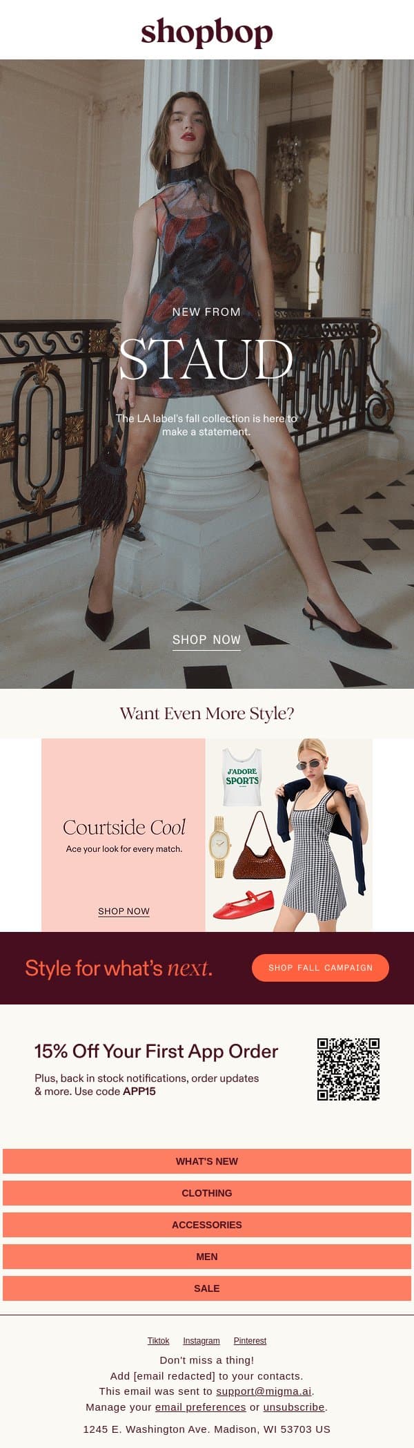 Scene stealers: STAUD email from Shopbop screenshot