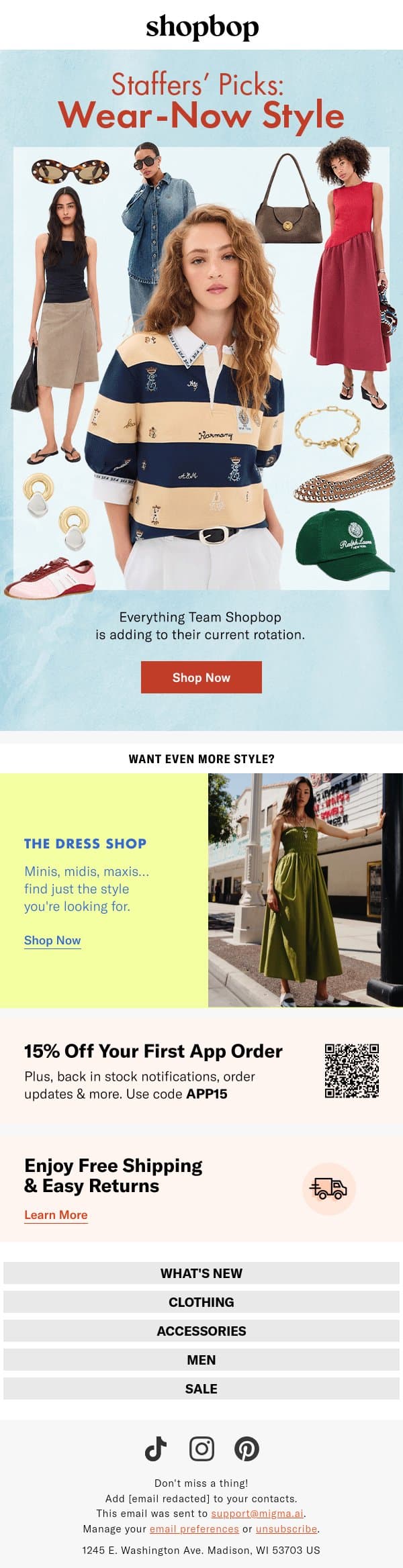 Seen on Shopbop staffers email from Shopbop screenshot