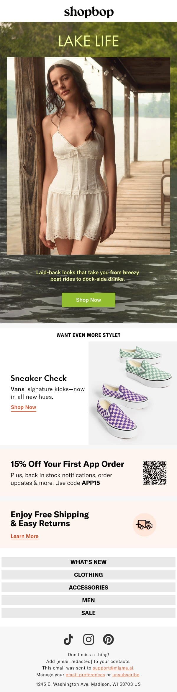 Looks that *feel* like summer email from Shopbop screenshot