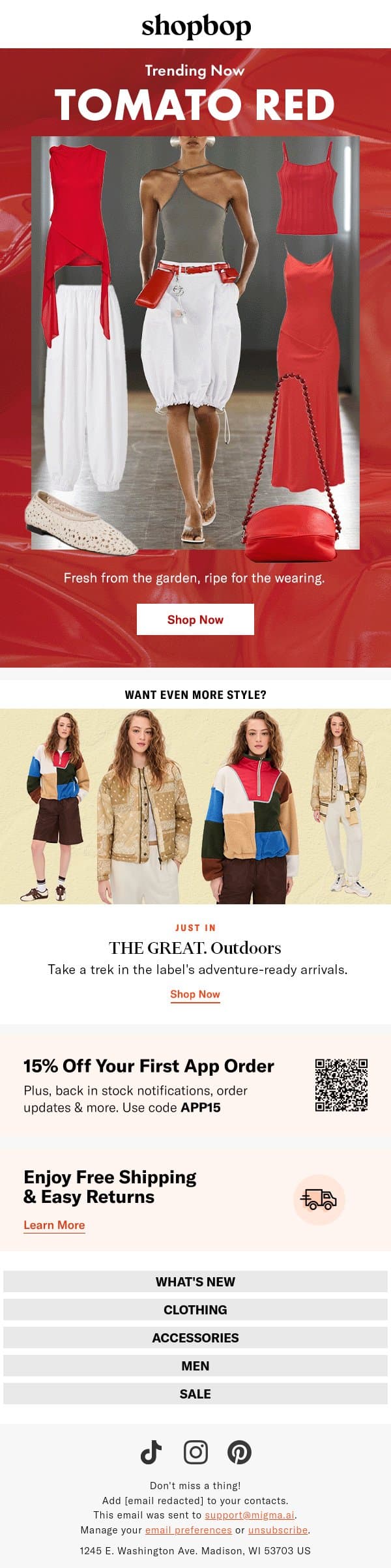 Red, but make it tomato π
email from Shopbop screenshot