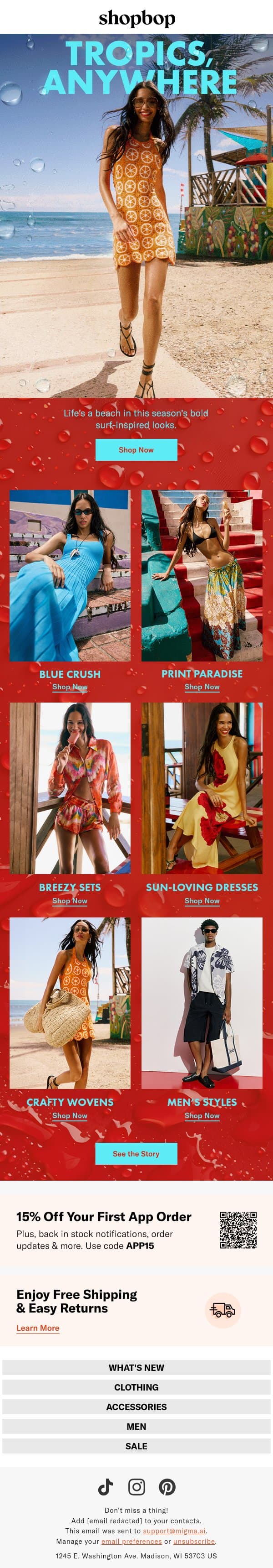 HOT: Summer '26 Trend Edit 🏄‍♀️ email from Shopbop screenshot