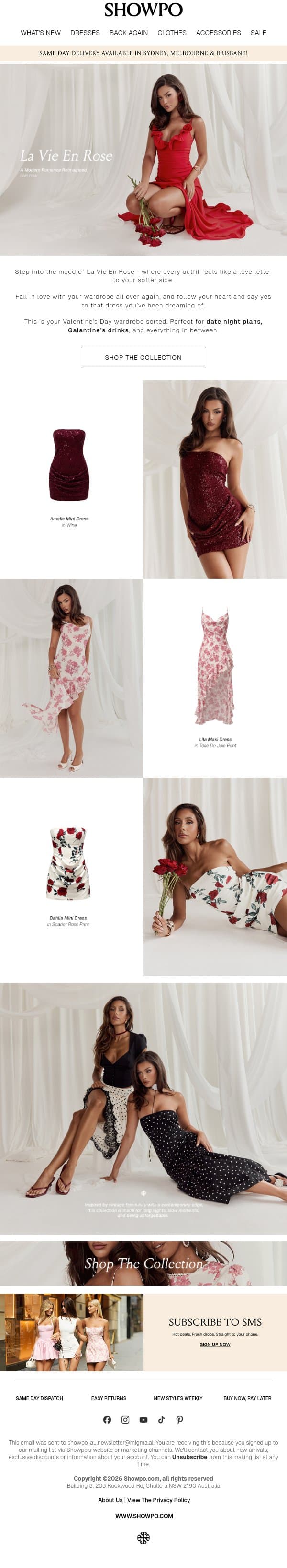 Fall in Love With La Vie En Rose 🌹 email from Showpo screenshot