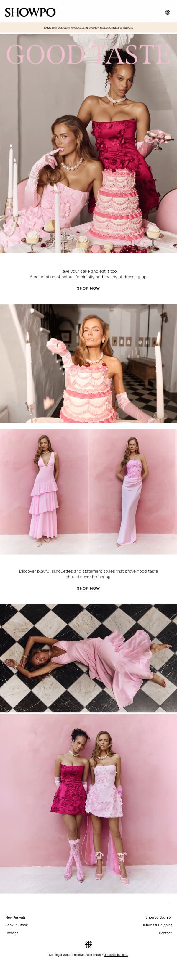 You're About To Be Best Dressed. email from Showpo screenshot