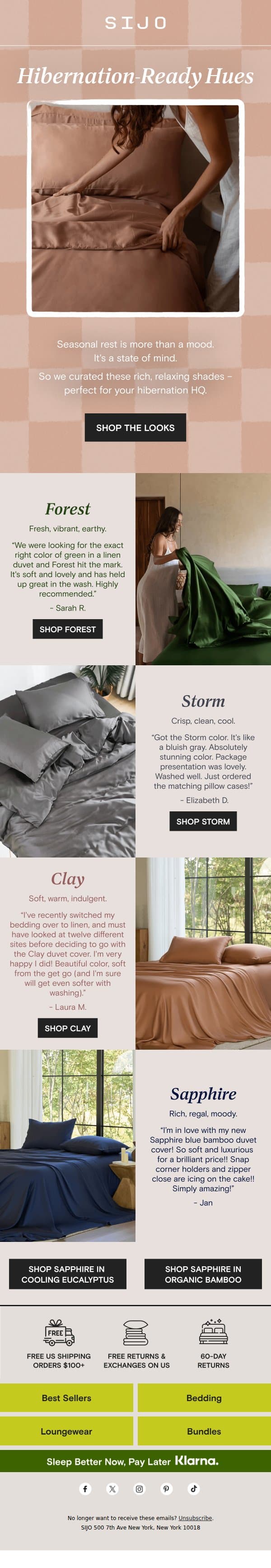 💤 Deep, moody hues for hibernation season email from Sijo screenshot