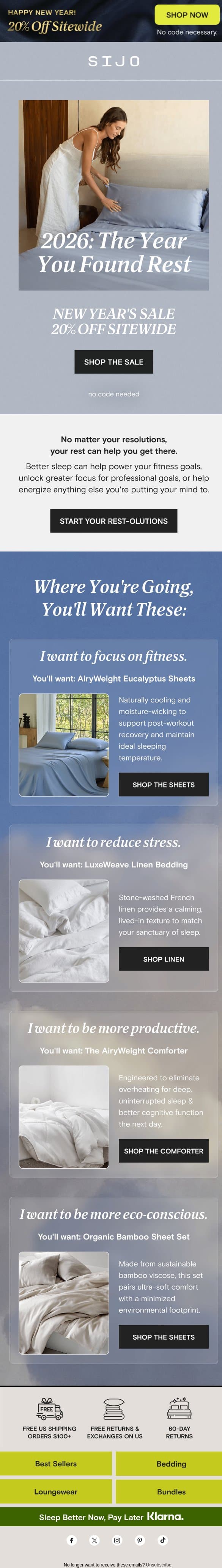 Your comfiest year yet? It starts here 👉 email from Sijo screenshot