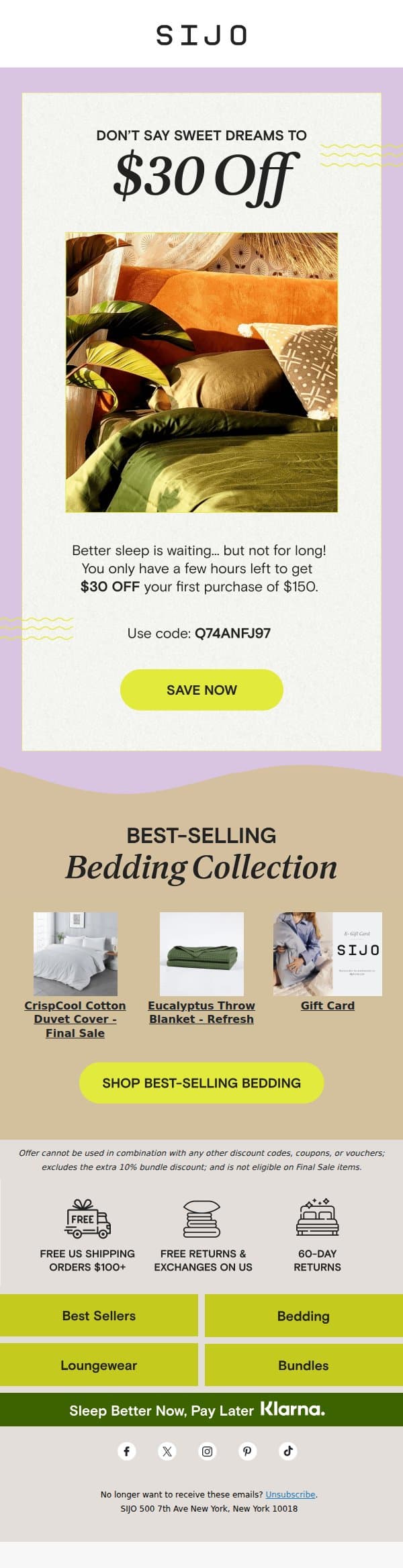 Tick, tock! This is expiring today email from Sijo screenshot
