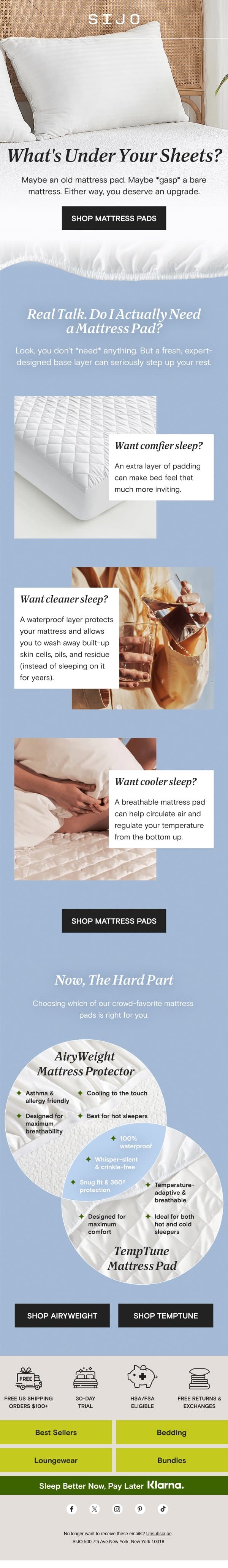 Psst... pull back your sheets email from Sijo screenshot