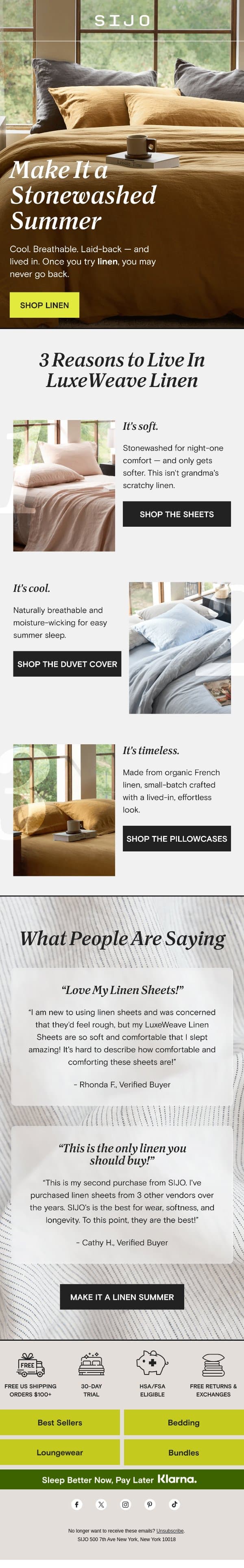 🌾 Linen was MADE for summer email from Sijo screenshot