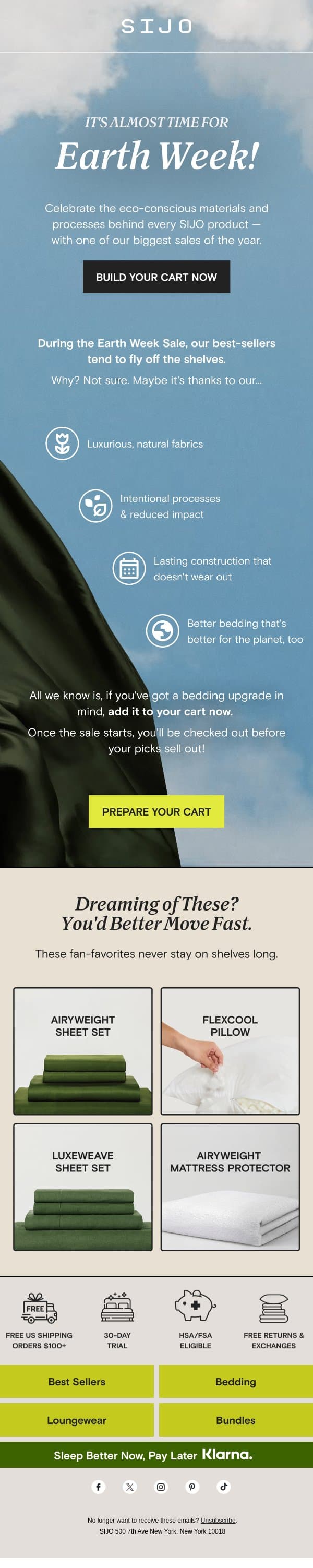 Prep your cart. email from Sijo screenshot