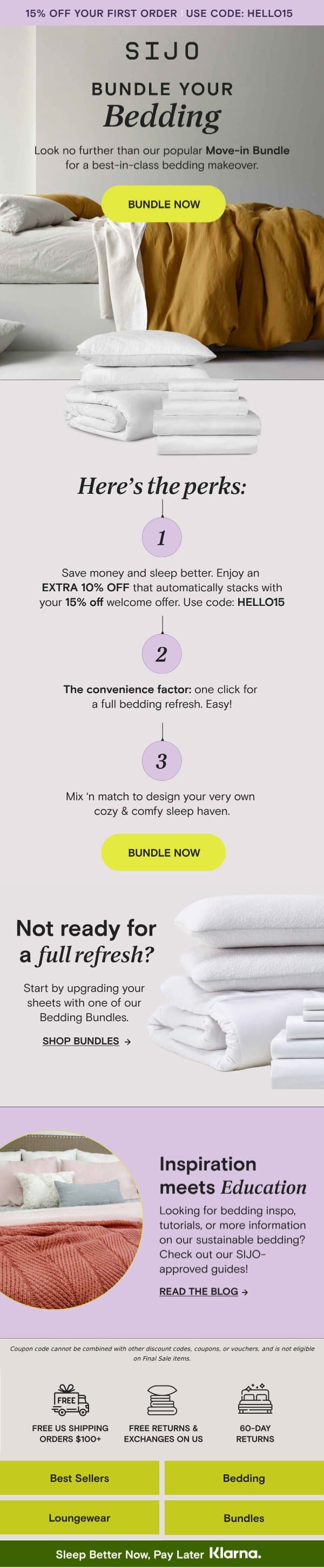 Have you met our bundles? email from Sijo screenshot