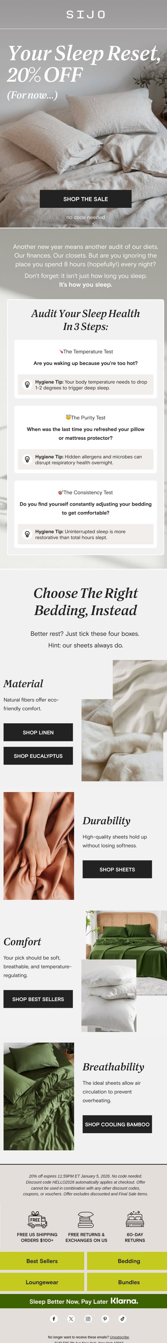 Audit Your Sleep Health In 2 Minutes email from Sijo screenshot