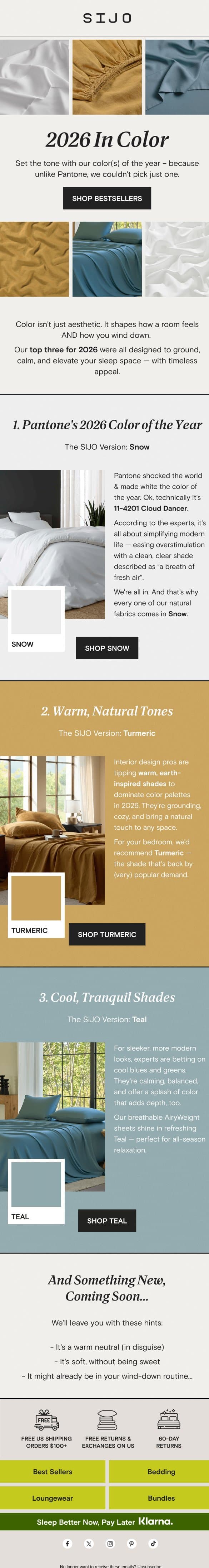 🎨 Sleep On Pantone's Color of the Year email from Sijo screenshot