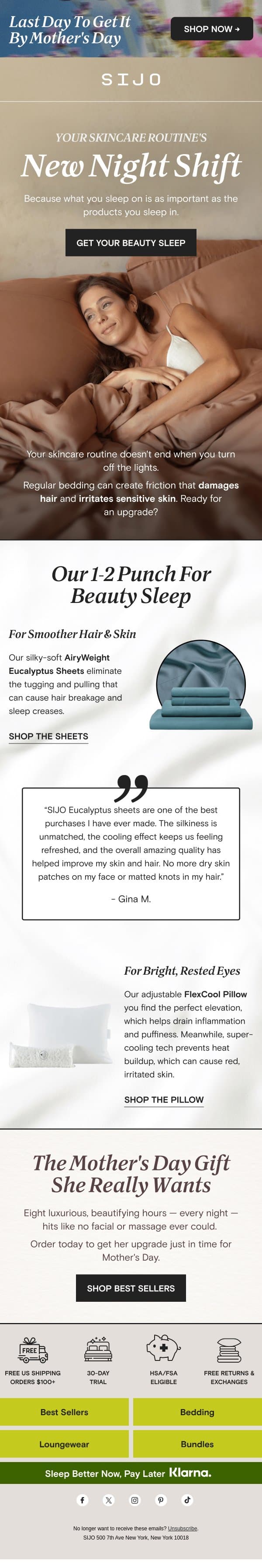 The skincare & haircare step you’re sleeping on email from Sijo screenshot