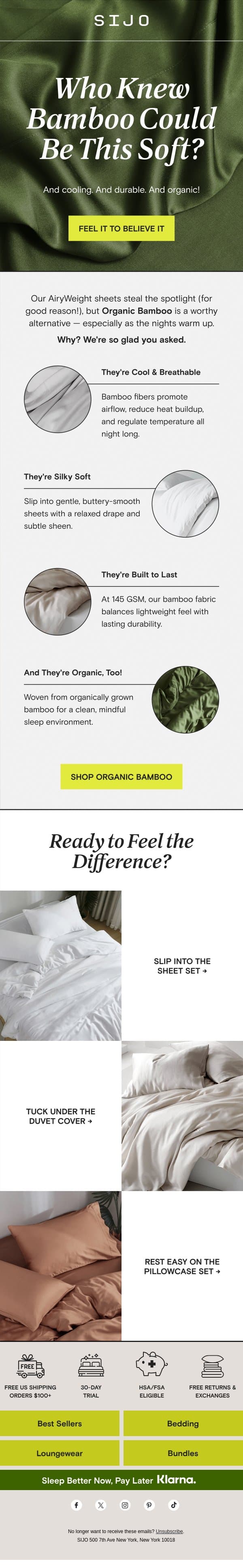 All About Organic Bamboo 🎋 email from Sijo screenshot