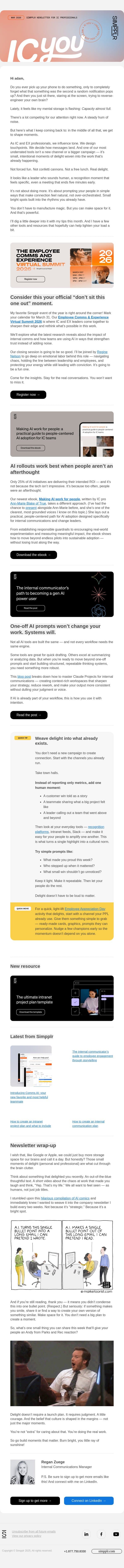 The most underrated IC tactic email from Simpplr screenshot