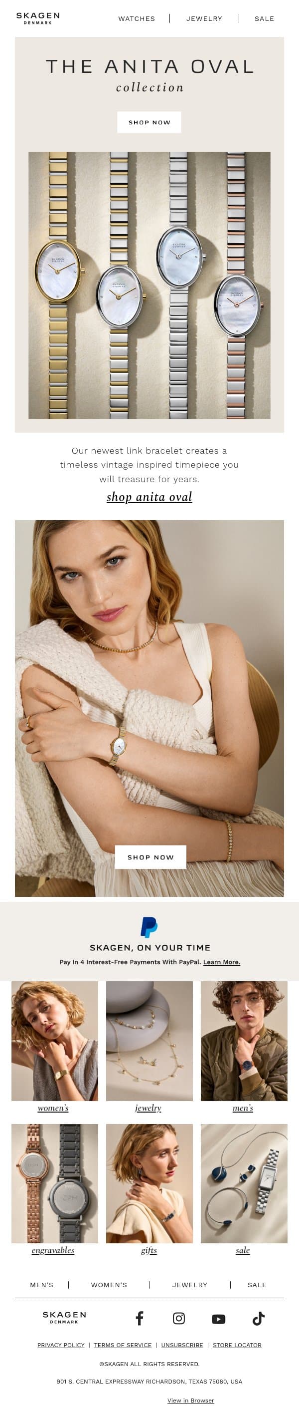 introducing... email from Skagen screenshot