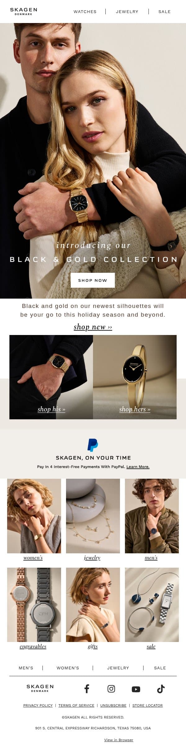 Black & gold, just in email from Skagen screenshot