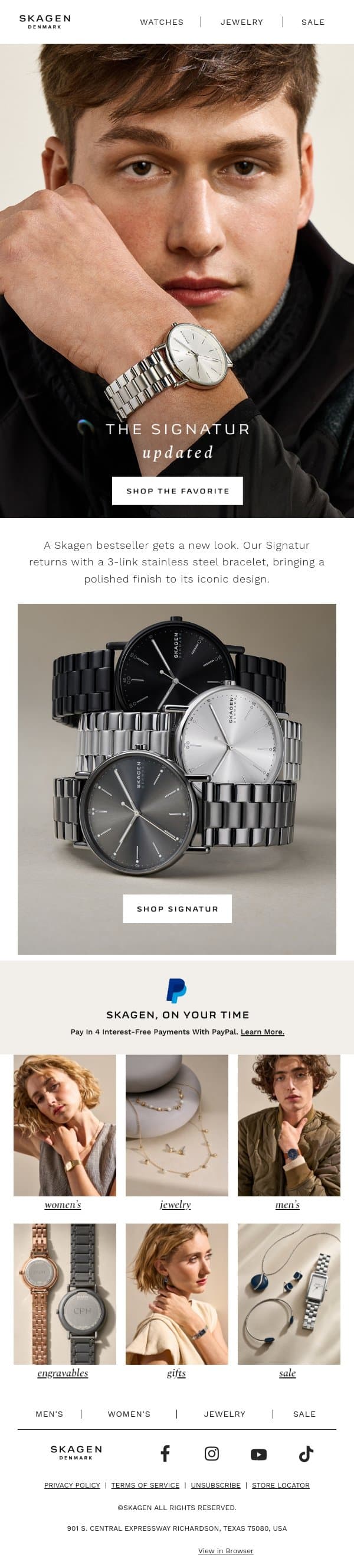 NEW NEW NEW email from Skagen screenshot
