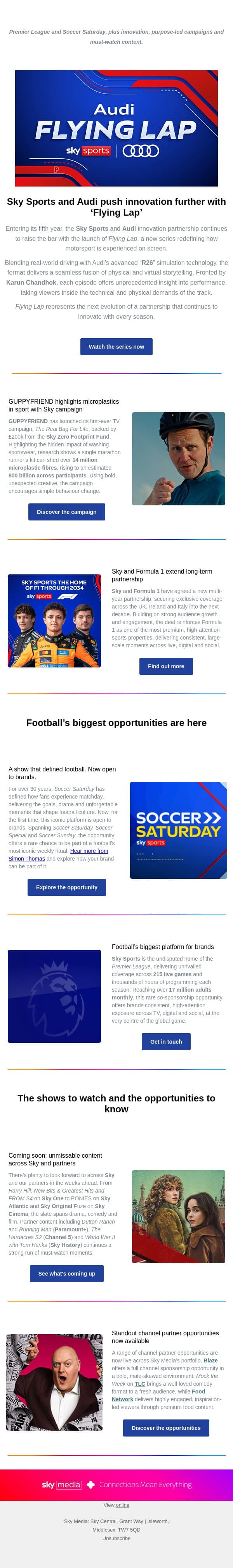 The biggest opportunities in market email from Sky UK screenshot