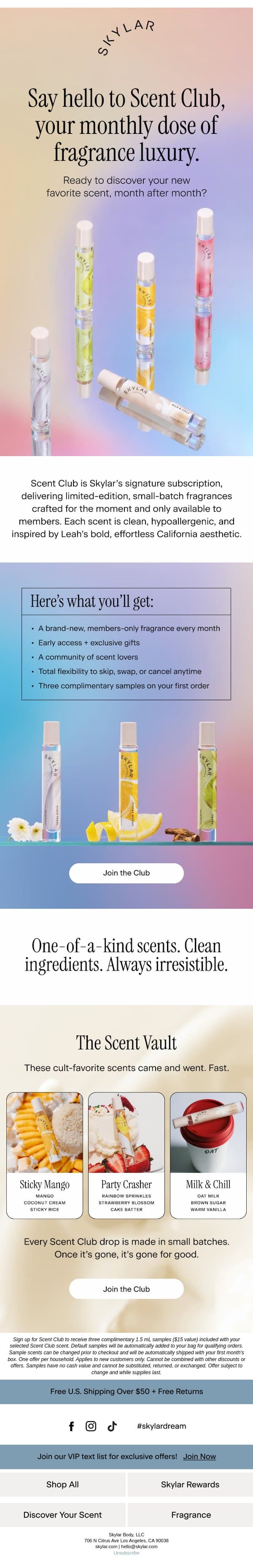 Let’s be friends with benefits email from Skylar screenshot