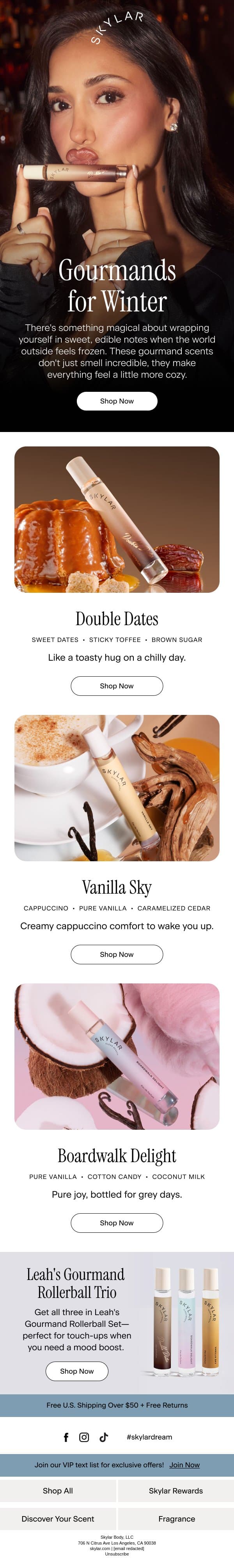 Cozy Scents for Chilly Days ❄️☕ email from Skylar screenshot
