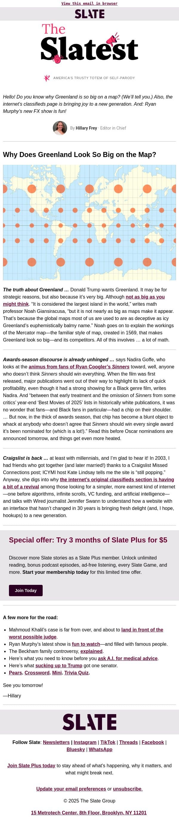 Craigslist will outlive us all email from Slate screenshot