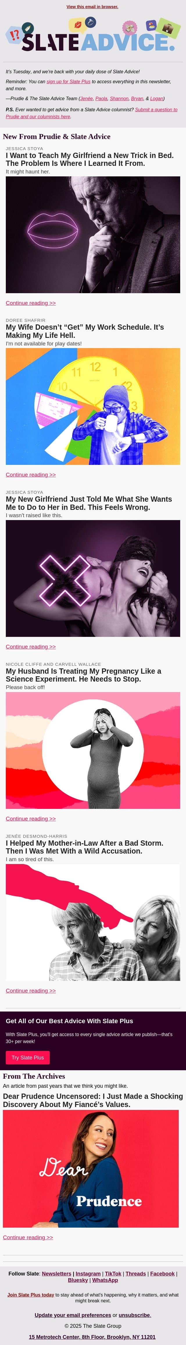I Want to Teach My Girlfriend a New Trick in Bed. The Problem Is Where I Learned It From. email from Slate screenshot