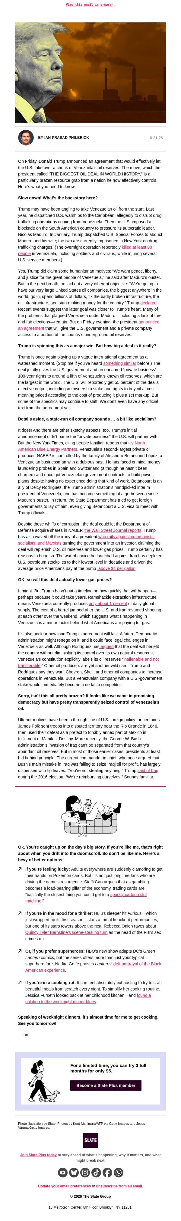 Even for Trump, this is pretty brazen email from Slate screenshot