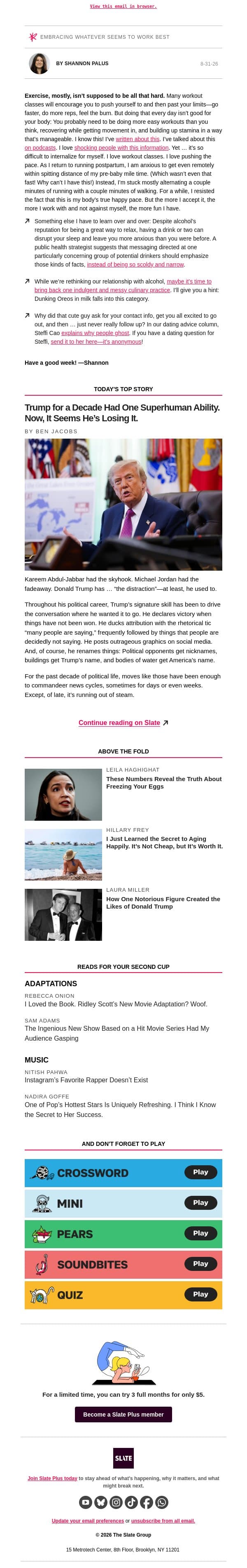 The mistake everyone makes with working out email from Slate screenshot