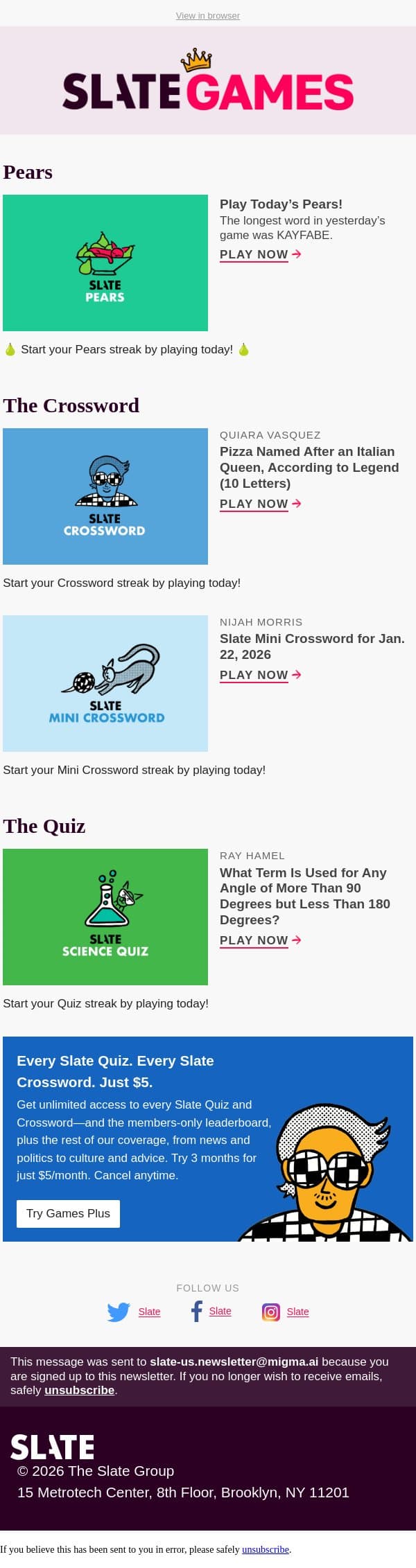 What term is used for any angle of more than 90 degrees but less than 180 degrees? email from Slate screenshot