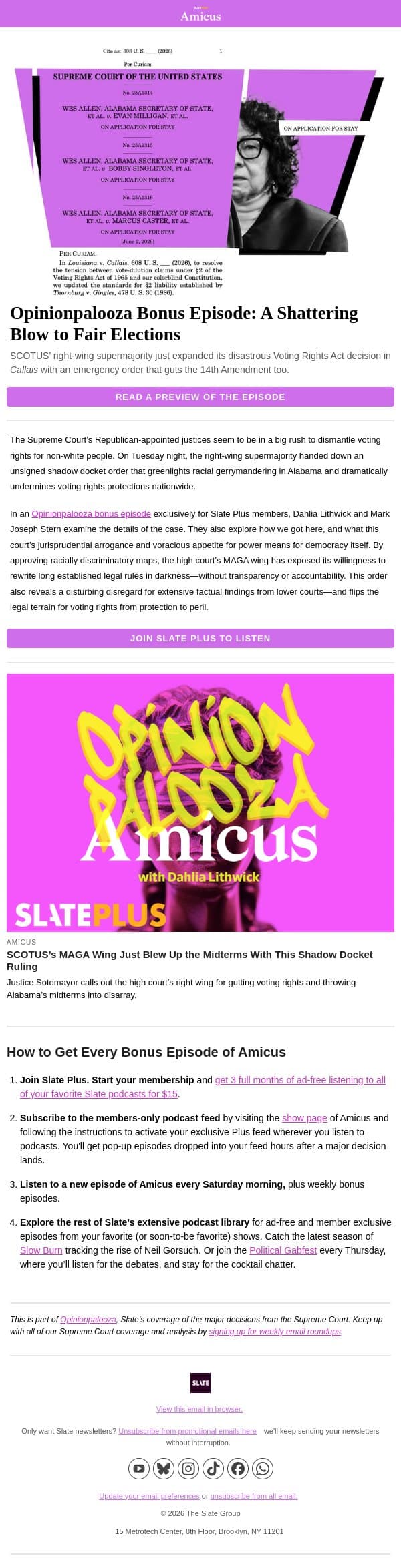 A shattering blow to fair elections email from Slate screenshot