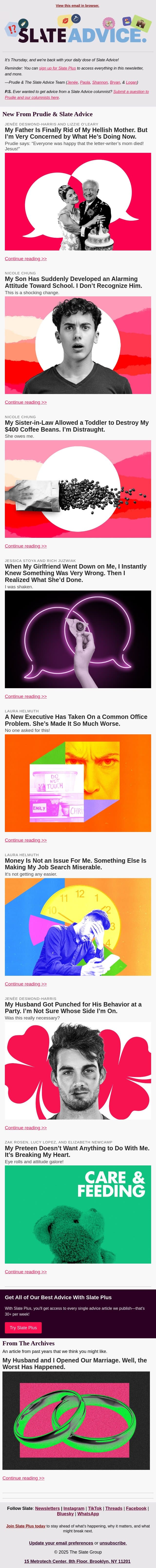 My Father Is Finally Rid of My Hellish Mother. But I’m Very Concerned by What He’s Doing Now. email from Slate screenshot