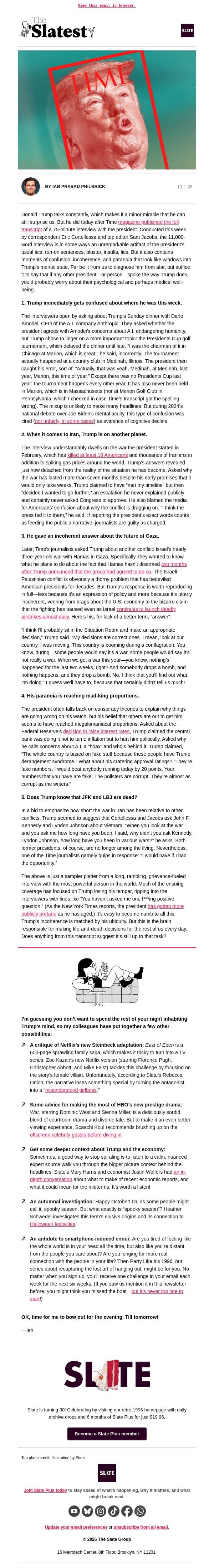 This man is not well! email from Slate screenshot