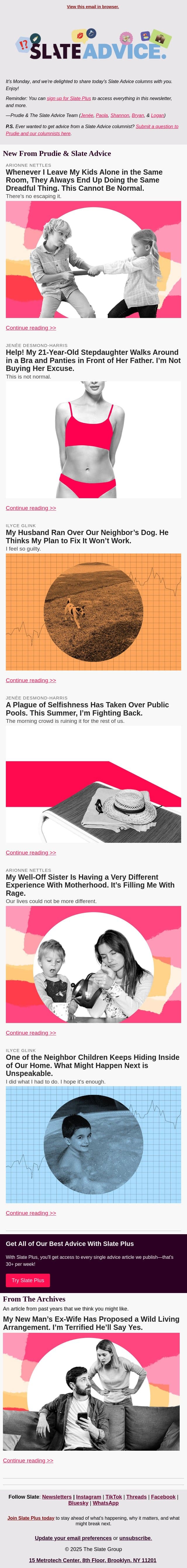 Whenever I Leave My Kids Alone in the Same Room, They Always End Up Doing the Same Dreadful Thing. This Cannot Be Normal. email from Slate screenshot