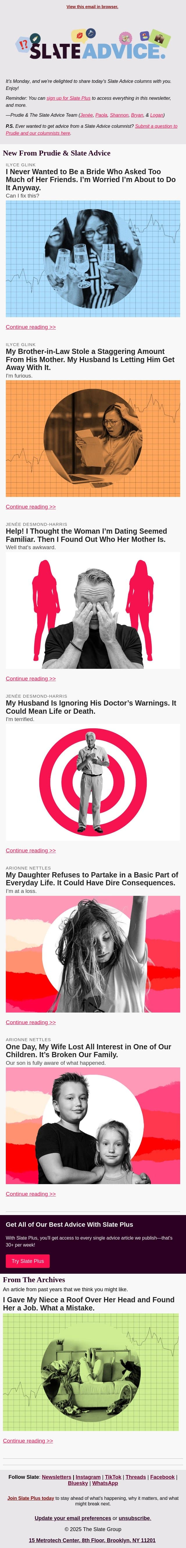 I Never Wanted to Be a Bride Who Asked Too Much of Her Friends. I’m Worried I’m About to Do It Anyway. email from Slate screenshot