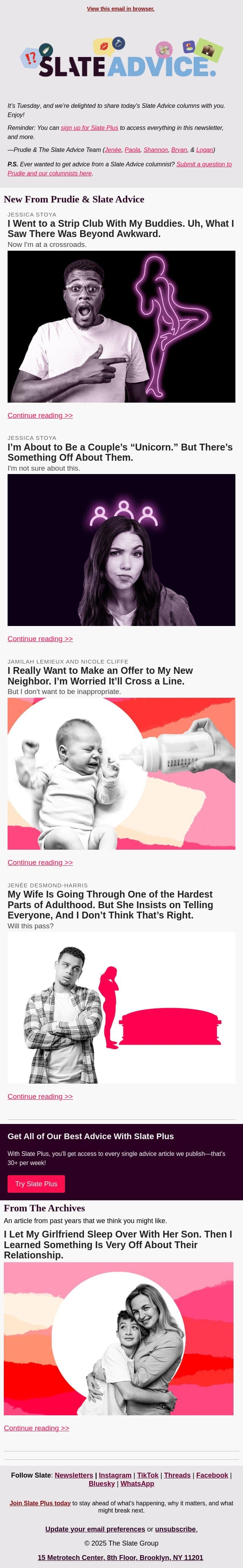 I Went to a Strip Club With My Buddies. Uh, What I Saw There Was Beyond Awkward. email from Slate screenshot