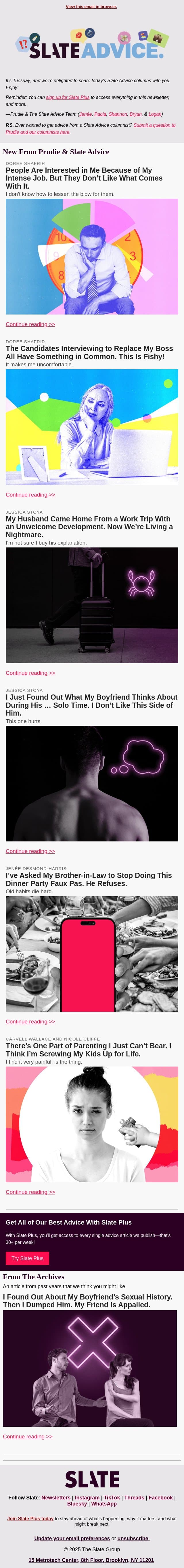 People Are Interested in Me Because of My Intense Job. But They Don’t Like What Comes With It. email from Slate screenshot